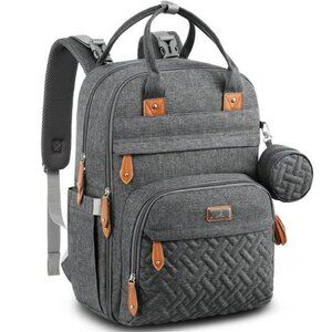 Waterproof Diaper Bag Backpack with Changing Pad Stroller Straps Pockets